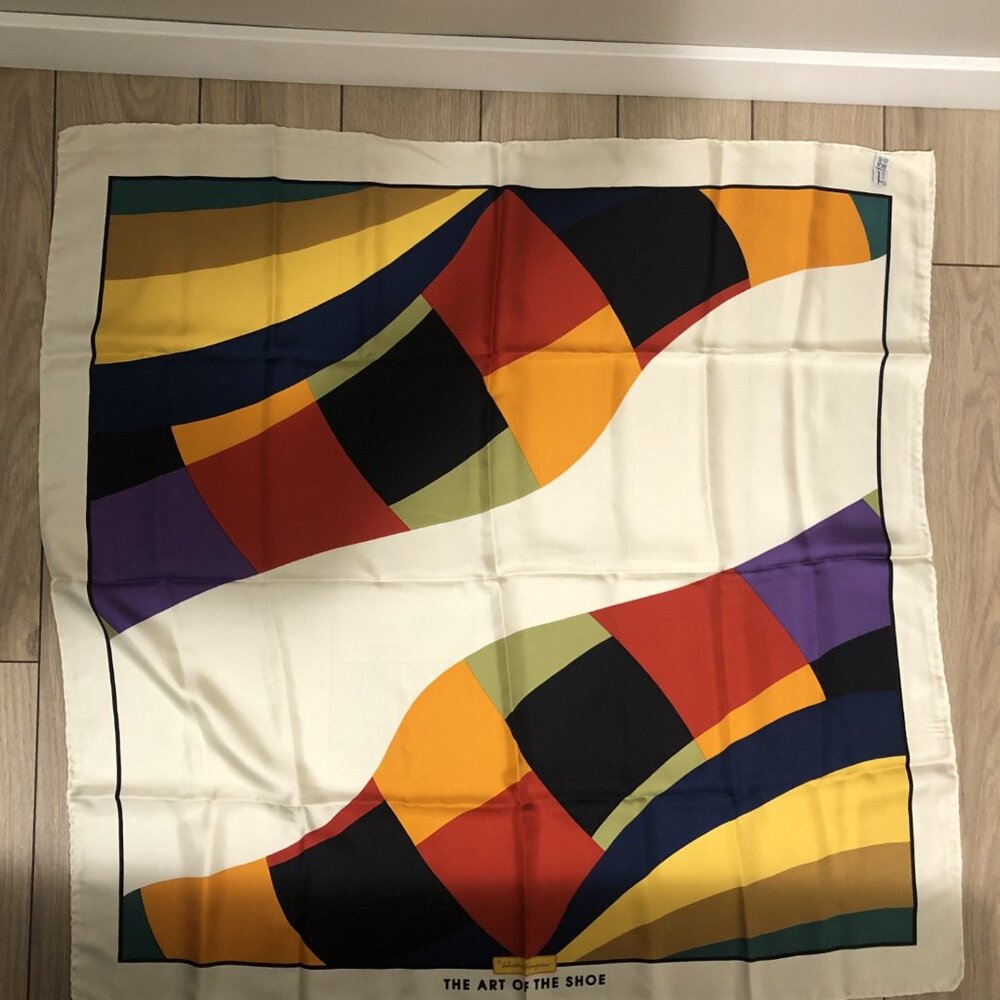 Authentic Vintage Salvatore Ferragamo Silk Scarf